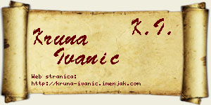 Kruna Ivanić vizit kartica